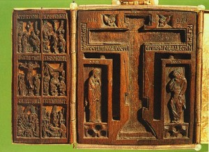 Икона-складень "Предстоящие у креста" Работа Амвросия, 1456 г.